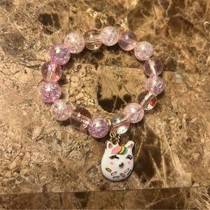 Unicorn Charm Kids Bracelet - Pink